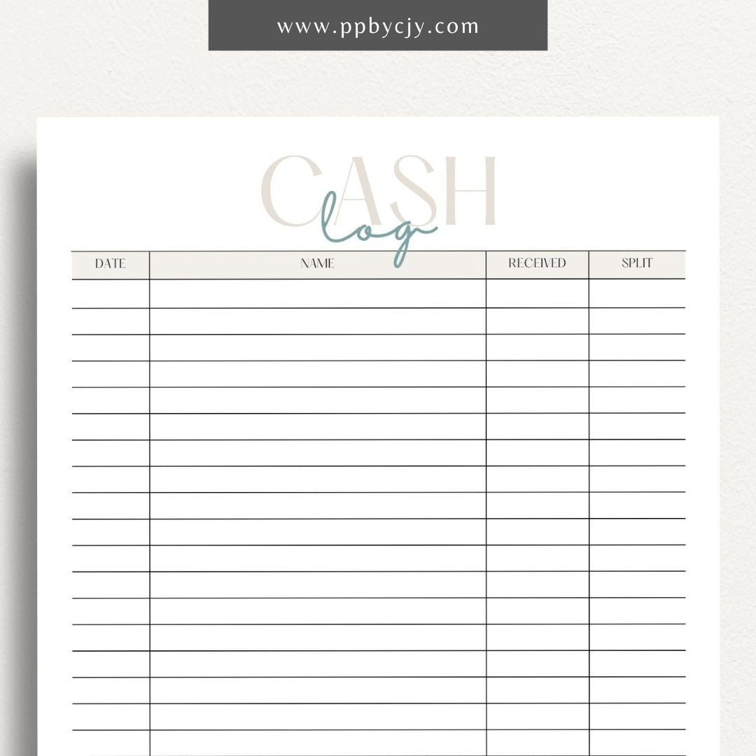 Petty Cash Breakdown Printable Template – Digital download for tracking and managing small cash expenses