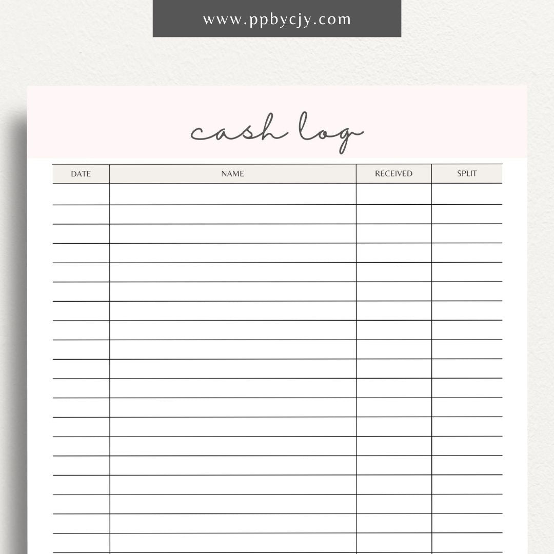 Petty Cash Breakdown Printable Template – Digital download for tracking and managing small cash expenses