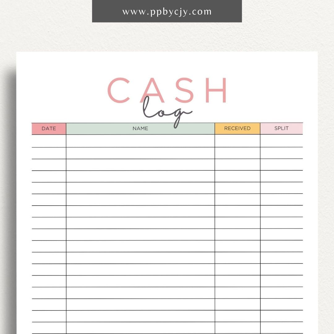 Petty Cash Breakdown Printable Template – Digital download for tracking and managing small cash expenses