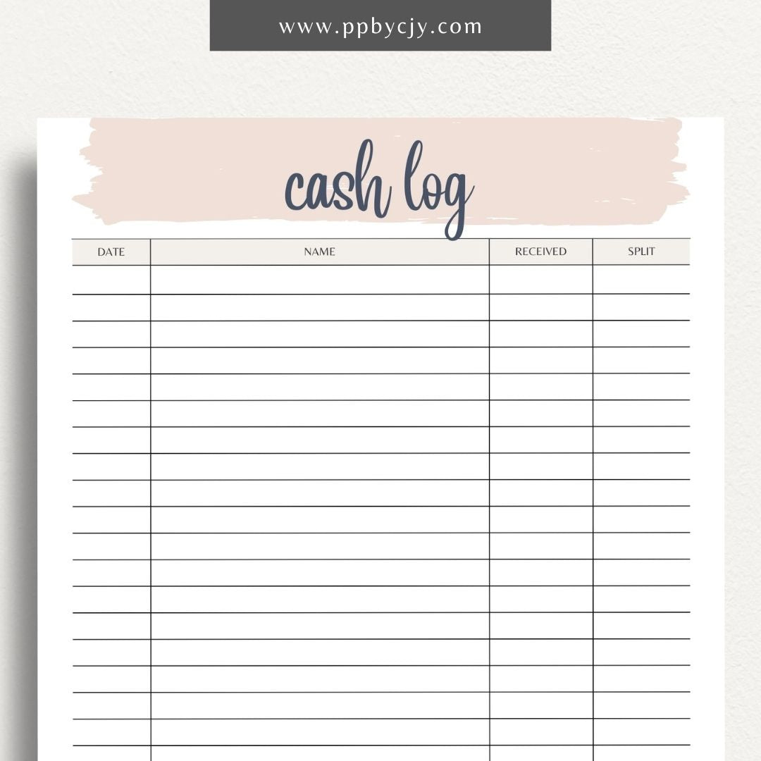 Petty Cash Breakdown Printable Template – Digital download for tracking and managing small cash expenses