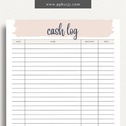 Petty Cash Breakdown Printable Template – Digital download for tracking and managing small cash expenses