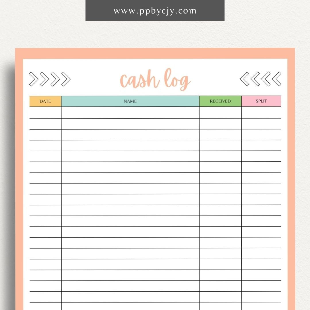 Petty Cash Breakdown Printable Template – Digital download for tracking and managing small cash expenses