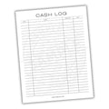 Cash Log Printable PDF Template