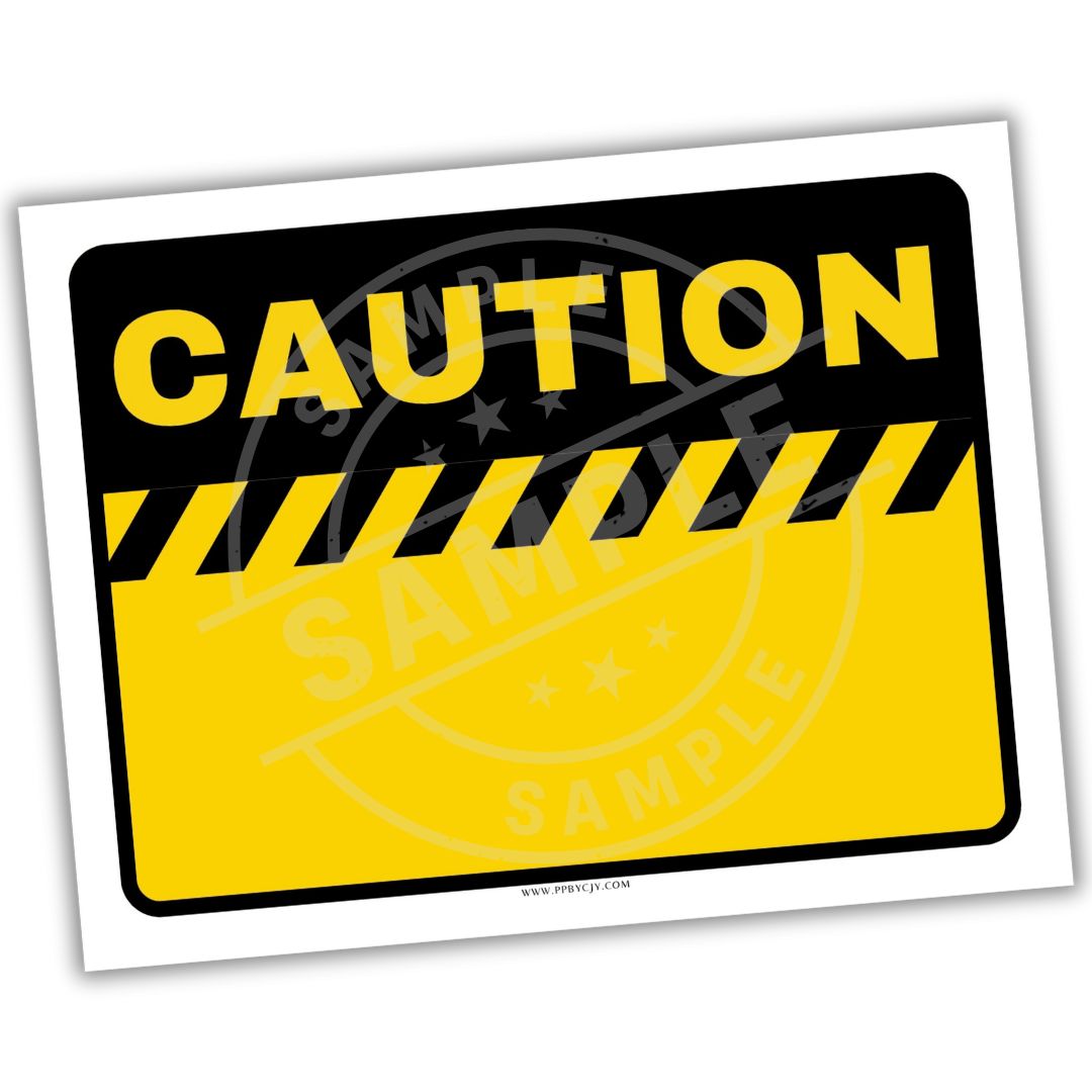 Yellow and black blank caution sign
