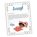 Letter from Elf with apology and Christmas-themed border