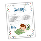 Letter from Elf on the Shelf with a child's name printed on it, featuring Christmas lights around the border.