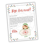 Letter from an elf with Christmas lights border on a white background