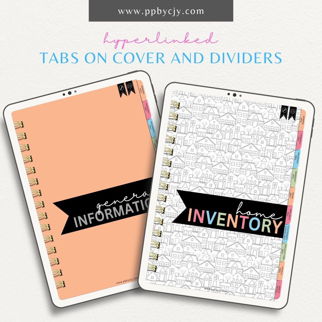 Home Inventory Digital Binder – Digital download for organizing and managing a comprehensive inventory of your home’s items.