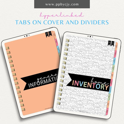 Home Inventory Digital Binder – Digital download for organizing and managing a comprehensive inventory of your home’s items.