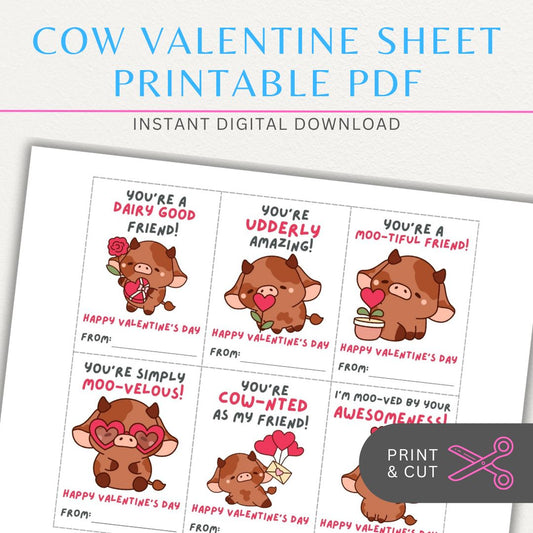 Cow-themed Valentine’s Day cards with cute cow designs and fun cow-themed quotes for a unique Valentine’s greeting.