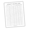 Craft Supplies Inventory Tracker Printable PDF Template