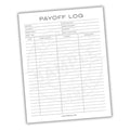 Credit Card Payoff Log Printable PDF Template