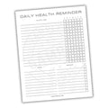 Daily Health Reminder Printable PDF Template