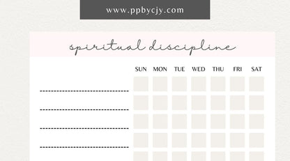 Spiritual Ritual Weekly Tracker Printable Template – Digital download for tracking spiritual practices, rituals, and mindfulness activities.