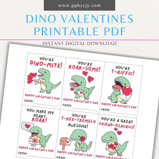 Dinosaur-themed Valentine’s Day cards with cute dinosaur designs and fun dinosaur-themed quotes for a playful Valentine’s greeting.