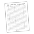 Donation Tracker Printable PDF Template