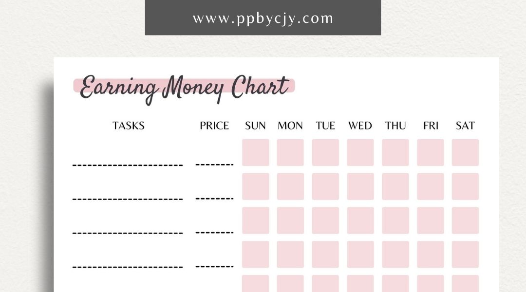 Earn Money Chart Printable PDF Template