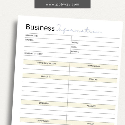 Knitting Business Planner Printable Template – Digital download for organizing and managing various aspects of your knitting business, including projects, inventory, and customer orders.