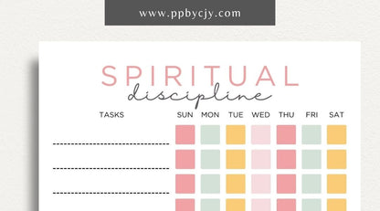 Spiritual Ritual Weekly Tracker Printable Template – Digital download for tracking spiritual practices, rituals, and mindfulness activities.