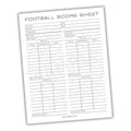 Football Score Sheet Printable PDF Template