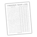 Freezer Temperature Log Printable PDF Template