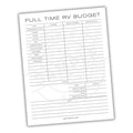 Full Time RV Budget Printable PDF Template