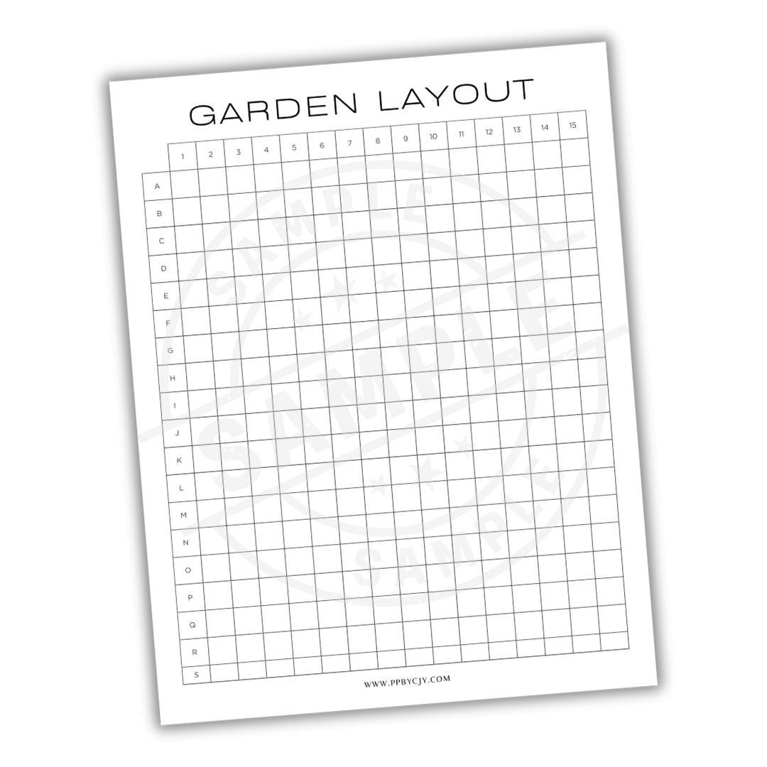 Grid paper for garden layout with 'Garden Layout' text at the top.