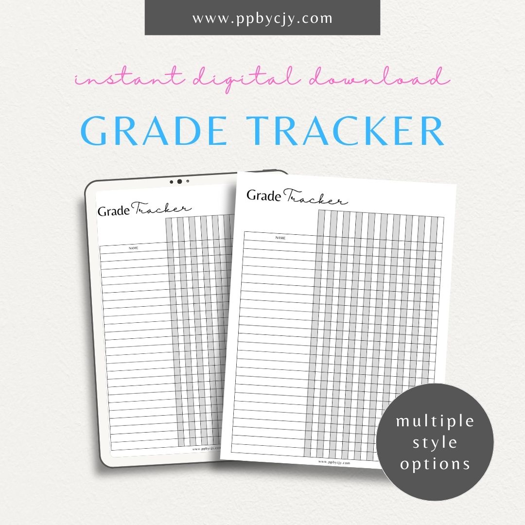 School Grade Tracker: Printable Student Performance Organizer