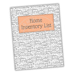 Home inventory list with house pattern on a white background
