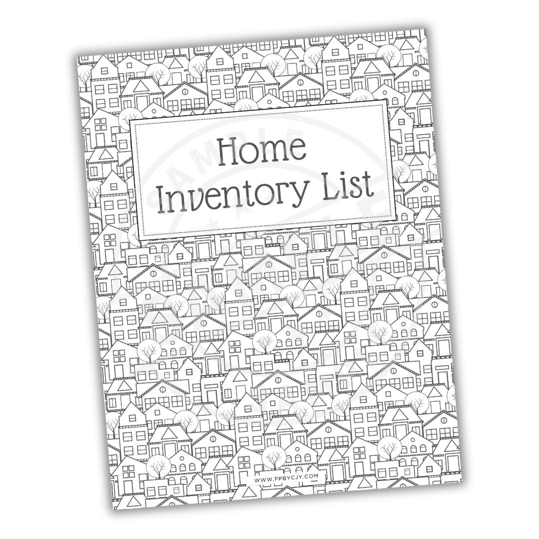 Home inventory list cover with house pattern