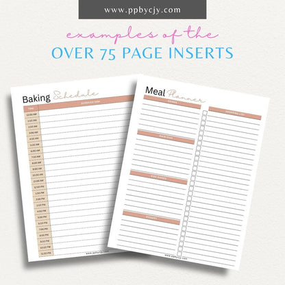 Thanksgiving Holiday Planner Printable Template – Digital download for organizing and managing all aspects of Thanksgiving, including meal planning, guest lists, decorations, and schedules