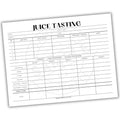 Beer tasting sheet with a white background