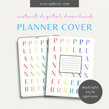 Rainbow Binder Cover Art Design Printable Template – Digital download for creating vibrant and colorful binder covers with a rainbow theme