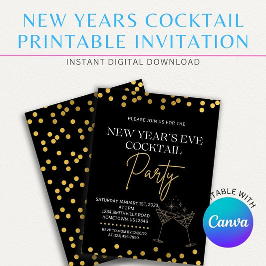 New Year's Eve Cocktail Printable Invitation