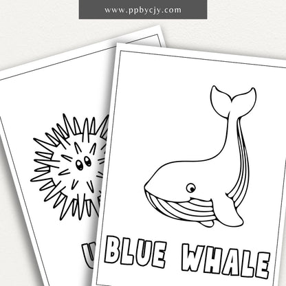 Marine Mates Coloring Book Digital Download – 50 Simple and Easy Ocean-Themed Coloring Pages