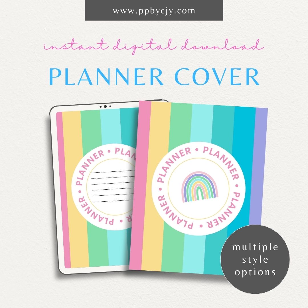 Vibrant Pastel Color Binder Cover Art Design Printable Template – Digital download for creating a colorful and eye-catching binder cover with vibrant pastel hues