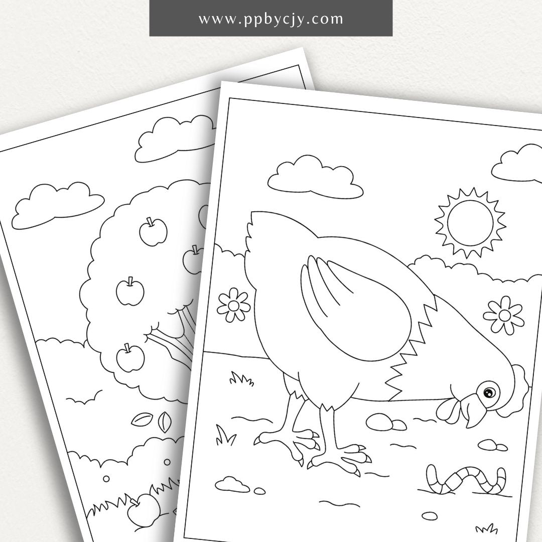 Farm Friends Coloring Book Digital Download – 45 Simple and Easy Coloring Pages