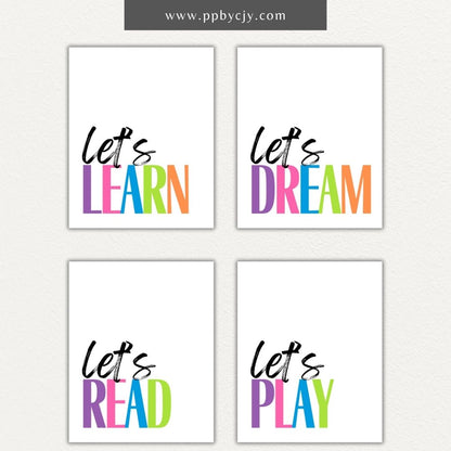 Bold Motivational Wall Art for Kids Printable – Vibrant designs for playroom, homeschool, or classroom