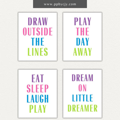 Bold Motivational Wall Art for Kids Printable – Vibrant designs for playroom, homeschool, or classroom