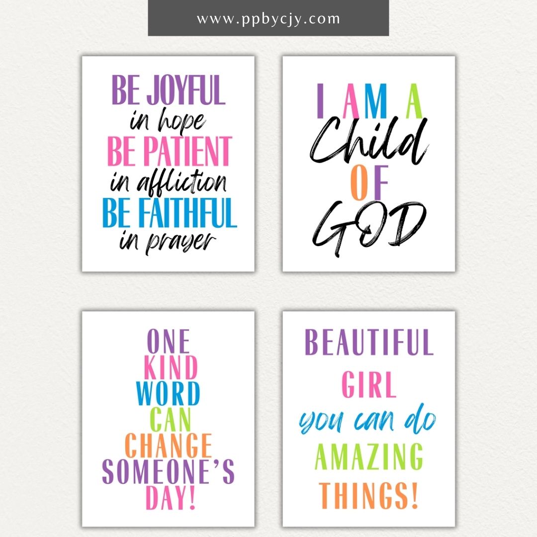 Bold Motivational Wall Art for Kids Printable – Vibrant designs for playroom, homeschool, or classroom