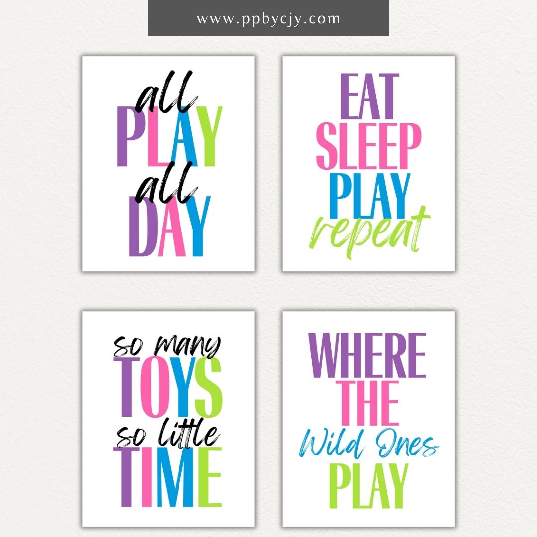 Bold Motivational Wall Art for Kids Printable – Vibrant designs for playroom, homeschool, or classroom