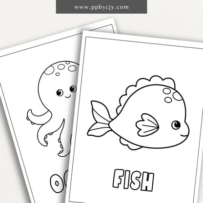 Marine Mates Coloring Book Digital Download – 50 Simple and Easy Ocean-Themed Coloring Pages