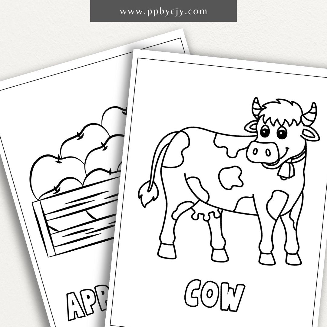 Farm Friends Coloring Book Digital Download – 50 Simple and Easy Coloring Pages