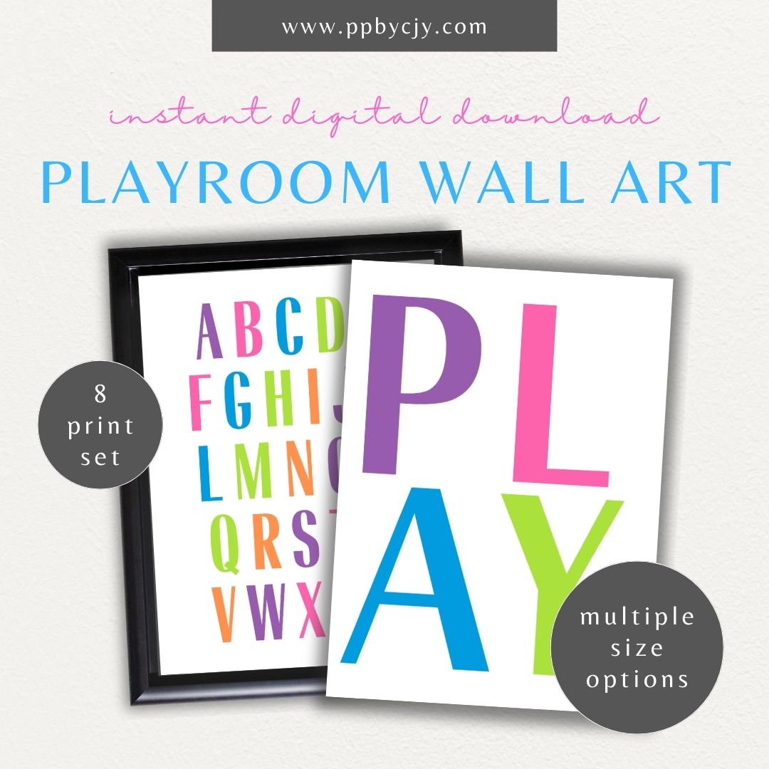 Educational Wall Art for Kids Printable – Bold learning designs for playroom, homeschool, or classroom