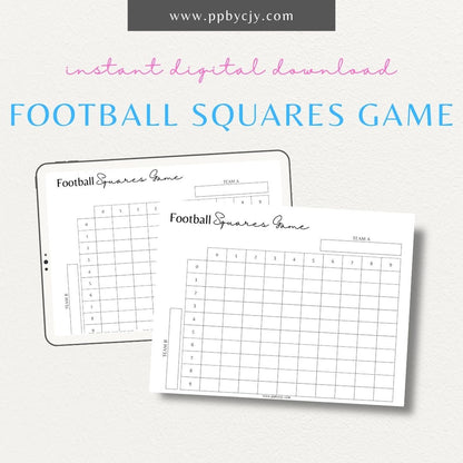 printable template page with columns and rows for sports football pool game