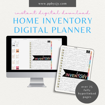 Home Inventory Digital Binder – Digital download for organizing and managing a comprehensive inventory of your home’s items.