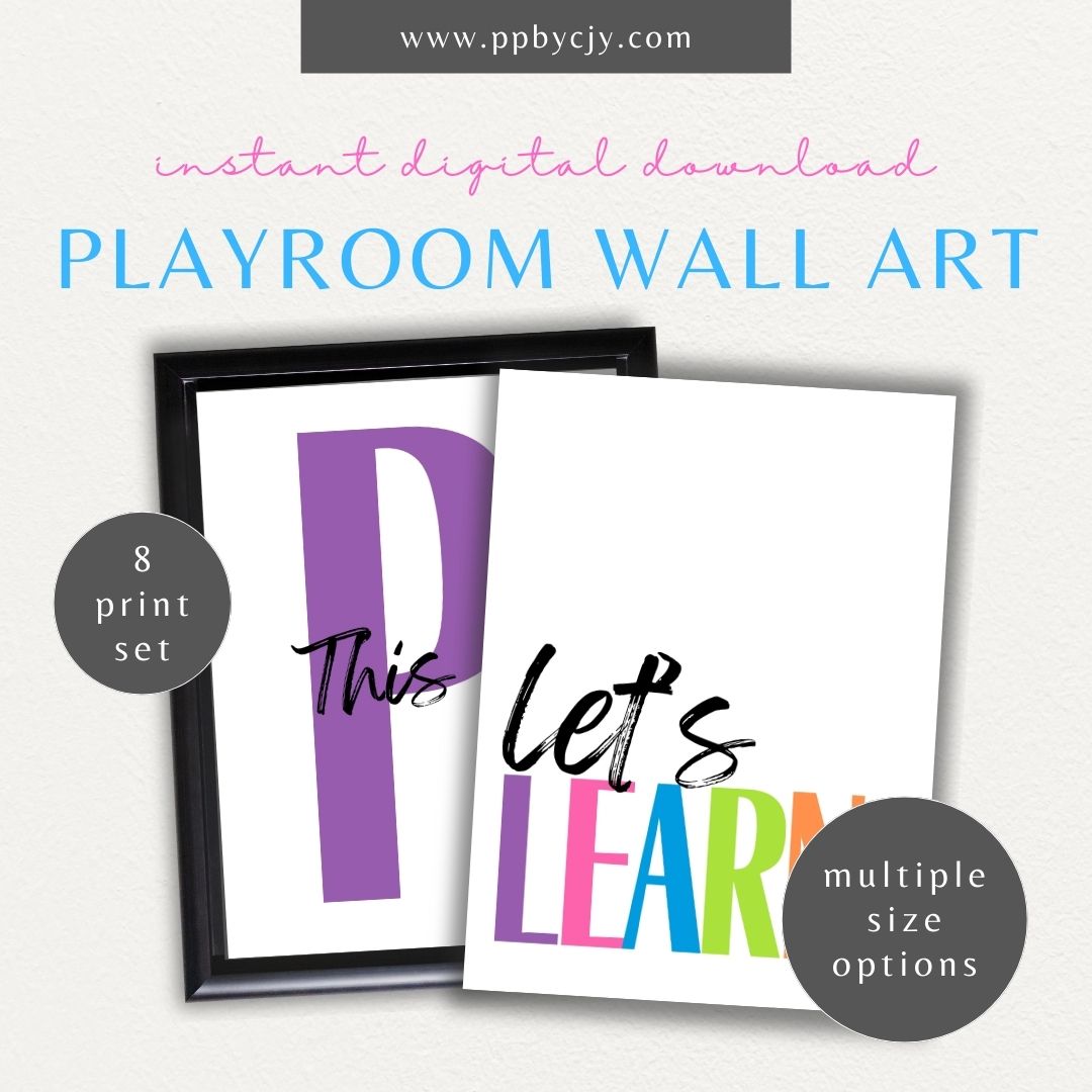 Bold Motivational Wall Art for Kids Printable – Vibrant designs for playroom, homeschool, or classroom