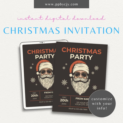 Holiday Celebration Invitation – Customizable printable for Christmas or festive holiday gatherings.