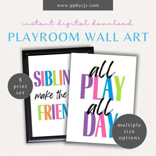 Bold Motivational Wall Art for Kids Printable – Vibrant designs for playroom, homeschool, or classroom