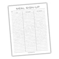 Meal Sign-Up Printable PDF Template